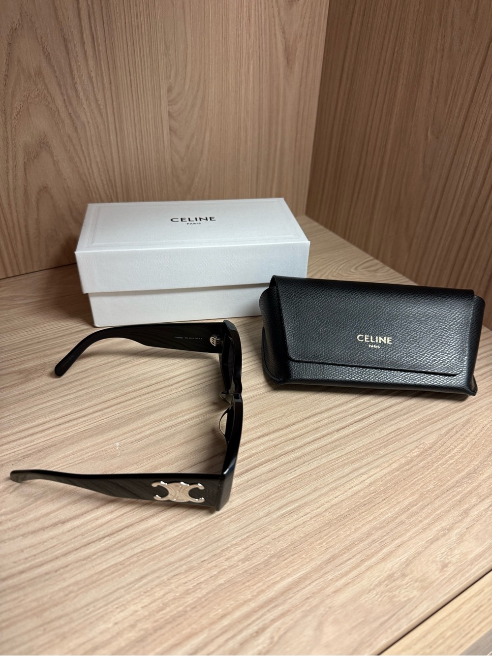 Celine Black Sunglasses with Silver Triomphe Detail - Picture 2 of 12